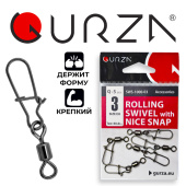 Застежка с вертлюжком Gurza-Rolling swivel /Nice Snap BN № 3 (5шт/уп)