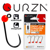 Крючки Gurza-TROUT J1 BL OR № 6 (4шт/уп) (0,42g)