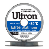 Леска Ultron Elite Platinum 0,10 мм, 1,3 кг, 30 м, серебряная Barrier Pack (уп.14 шт)