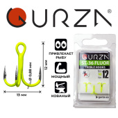 Крючки Gurza-Round treble hook ST-36 UV CHARTREUSE №12 (3шт/уп)