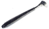 Силиконовая приманка FISHING STYLE SPRING TAIL 3,5"(88 мм) уп.8 шт. #001 Silver Black
