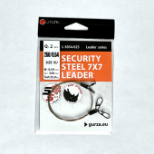  Поводок с застежкой Gurza-SECURITY STEEL 7x7 LEADER 250мм/0,54 2шт.(Test 25kg)