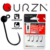 Крючки Gurza-TROUT J1 BL TUNGSTEN BEADS BK № 8 (4шт/уп) (0,19g)