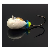 Мормышка WORMIX Капля 4 "Белая" с золотой коронкой крючок № 14 0,9 гр. 8061 уп(10шт)