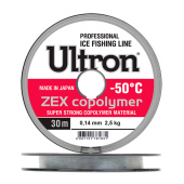 Леска Ultron Zex Copolymer 0,10 мм, 1,6 кг, 30 м, прозрачная  (уп.14 шт)