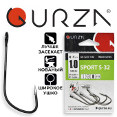 Крючки Gurza-SPORT S-32 № 1/0 PTF (4шт/уп), 0,89mm, (0,262g)