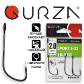 Крючки Gurza-SPORT S-32 № 2/0 PTF (3шт/уп), 0,98mm, (0,350g)