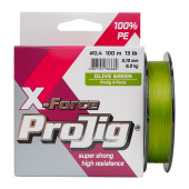 Шнур ProJig X-Force 0,14 мм, 9,0 кг,  100 м, хаки
