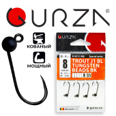 Крючки Gurza-TROUT J1 BL TUNGSTEN BEADS BK № 8 (4шт/уп) (0,26g)