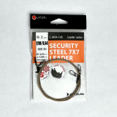  Поводок с застежкой Gurza-SECURITY STEEL 7x7 LEADER 1200мм/0,54 2шт.(Test 25kg)