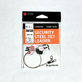  Поводок с застежкой Gurza-SECURITY STEEL 7x7 LEADER 250мм/0,36 2шт.(Test 12,5kg)