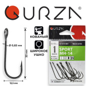 Крючки Gurza-Sport MH-14 №.1 BN (10шт/уп) (широкое ухо)