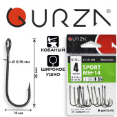 Крючки Gurza-Sport MH-14 №.4 BN (12шт/уп) (широкое ухо)