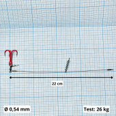 Стингеры Gurza-STINGER PIKE RIG ST36 № 1/0 Ruv (1шт/уп) l 23 cm Ø 0,54 test 26 kg