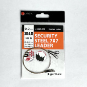  Поводок с застежкой Gurza-SECURITY STEEL 7x7 LEADER 300мм/0,45 2шт.(Test 16,5kg)