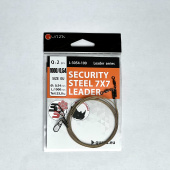  Поводок с застежкой Gurza-SECURITY STEEL 7x7 LEADER 1000мм/0,54 2шт.(Test 25kg)