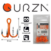 Крючки Gurza-Round treble hook ST-36 UV ORANG №10 BC (25шт/уп)