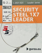 Поводок с застежкой Gurza-SECURITY STEEL 1x7 LEADER 400 мм/0,30 мм (тест 11 кг) 2 шт. х 10