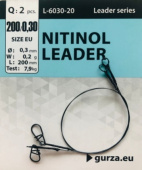  Поводок с застежкой Gurza-Nitinol Liader  L 200/0,3mm (2шт/уп) (Test 7,9kg)