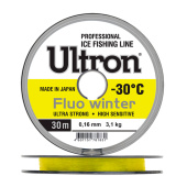 Леска Ultron Fluo Winter 0,10 мм, 1,3кг, 30 м, флуоресцентная (уп.10 шт)