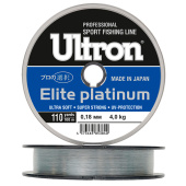 Леска Ultron Elite Platinum 0,12 мм, 1,7 кг, 100 м, серебряная (уп.5 шт)