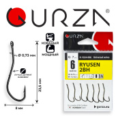 Крючки Gurza-RYUSEN 2BH BN №.6 (7шт/уп)