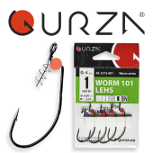 Крючки Gurza-WORM 101 LEHS №.1 BN (4шт/уп) (Офсет,широкое ухо+Helix+Round Beads)
