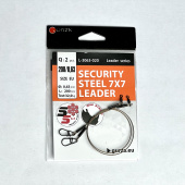  Поводок с застежкой Gurza-SECURITY STEEL 7x7 LEADER 200мм/0,63 2шт.(Test 32kg)