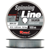 Леска Momoi Spinning Line Silver  0,16 мм, 3,0 кг, 100 м, серебряная (уп.5 шт)
