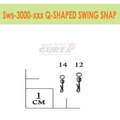 Застежка с вертлюжком Gurza-Q-shaped Swing Snap BK №12 (5шт/уп)
