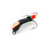 Мормышка WORMIX Чертик 1,5 "Банан" с медной коронкой крючок № 16 0,2 гр. 1223 уп(10шт)