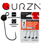 Крючки Gurza-TROUT J4 BL TUNGSTEN BEADS BK № 2 (4шт/уп) (0,78g)