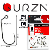 Крючки Gurza-TROUT J1 BL № 6 BN (8шт/уп)
