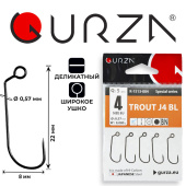 Крючки Gurza-TROUT J4 № 4 BN (5шт/уп)