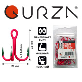 Крючки Gurza-Round treble hook ST-36 UV RED № 1/0 BC (20шт/уп)