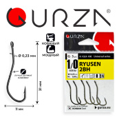 Крючки Gurza-RYUSEN 2BH BN № 1/0 (5шт/уп)