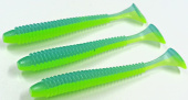 Силиконовая приманка FISHING STYLE SPRING TAIL 4"(102 мм) уп.6 шт.#004 Blue Mint