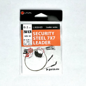  Поводок с застежкой Gurza-SECURITY STEEL 7x7 LEADER 250мм/0,28 2шт.(Test 6,5kg)