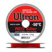Леска Ultron Red Killer 0,08 мм, 0,9 кг, 30 м, красная (уп.10 шт)