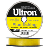 Леска Ultron Fluo Fishing 0,12 мм, 1,7 кг, 100 м, флуоресцентная (уп.5 шт)