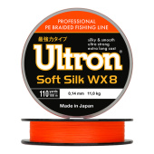Шнур Ultron WX 8 Soft Silk 0,10 мм, 8,0 кг, 100 м, оранжевый