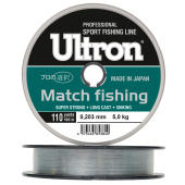 Леска Ultron Match Fishing 0,165 мм, 3,5 кг, 100 м, светло-голубая (уп.5 шт)
