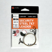  Поводок с застежкой Gurza-SECURITY STEEL 7x7 LEADER 300мм/0,54 2шт.(Test 25kg)