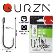 Крючки Gurza-Sport MH-14 №.6 BN (15шт/уп) (широкое ухо)