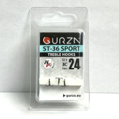 Крючки Gurza-treble hooks ST-36 SPORT BC № 24 (3шт/уп)
