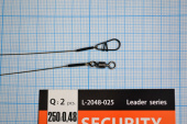  Поводок с застежкой Gurza-SECURITY STEEL 1X7 L 250/0,48mm (2шт/уп) (Test 28kg)
