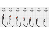 Крючки Gurza-WORM 401 LEHS № 1/0 BN (3шт/уп) (Офсет,широкое ухо+Helix+Round Beads ) VANADIUM