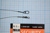  Поводок с застежкой Gurza-SECURITY STEEL 1X7 L 200/0,48mm (2шт/уп) (Test 28kg)