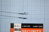 Поводок с застежкой Gurza-SECURITY STEEL 1X7 L 200/0,33mm (2шт/уп) (Test 13kg)