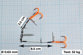 Стингеры Gurza-COMBI STINGER RIG DUO ST-36 № 2/0 ORuv (1шт/уп)